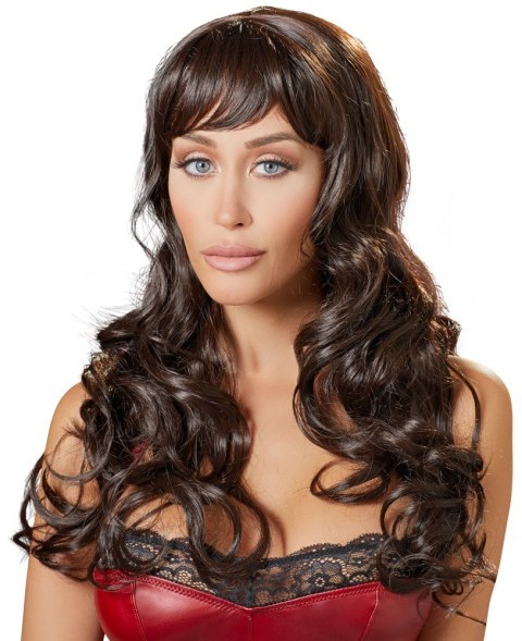 Peruka brązowa długa role-playing przebranie 55cm Peruka brązowa długa role-playing przebranie 55cm