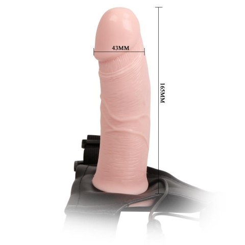 Wibrujący penis strapon proteza pusty środek 17cm Wibrujący penis strapon proteza pusty środek 17cm