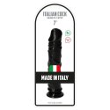 Czarny gumowy penis z żyłami i z przyssawką 18 cm Czarny gumowy penis z żyłami i z przyssawką 18 cm