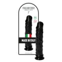 Czarny gumowy penis z żyłami i z przyssawką 18 cm Czarny gumowy penis z żyłami i z przyssawką 18 cm