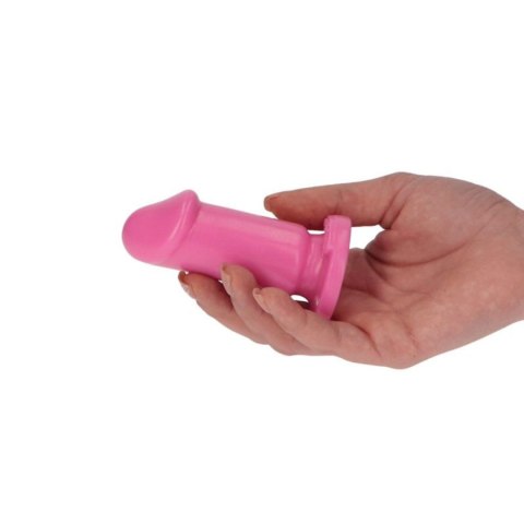 Różowe gumowe dildo gładkie z przyssawką 8 cm Różowe gumowe dildo gładkie z przyssawką 8 cm