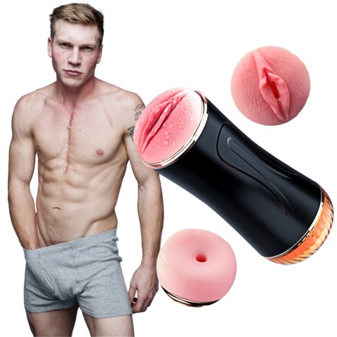 Podwójny wibrujący masturbator męski pochwa anus Podwójny wibrujący masturbator męski pochwa anus