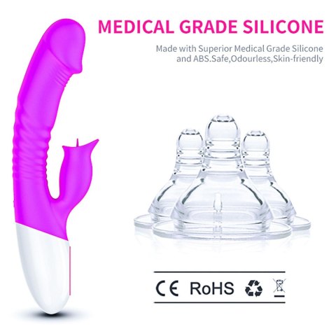 Wibrator króliczek podgrzewany sex 7 trybów 23cm Wibrator króliczek podgrzewany sex 7 trybów 23cm