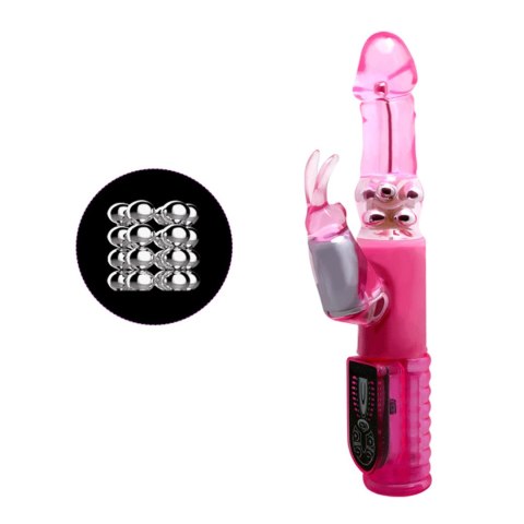 Wibrator z rotacją masażerem łechtaczki 25cm 8tryb Wibrator z rotacją masażerem łechtaczki 25cm 8tryb