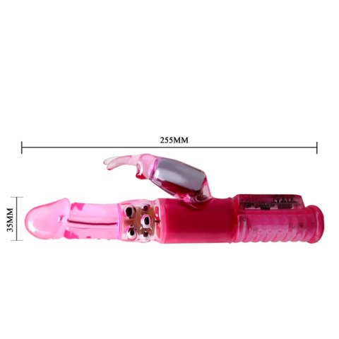 Wibrator z rotacją masażerem łechtaczki 25cm 8tryb Wibrator z rotacją masażerem łechtaczki 25cm 8tryb