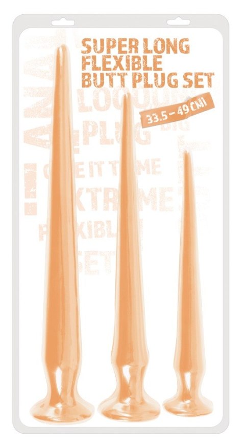 Zestaw 3 korki analne z przyssawką długie 30-49cm Zestaw 3 korki analne z przyssawką długie 30-49cm