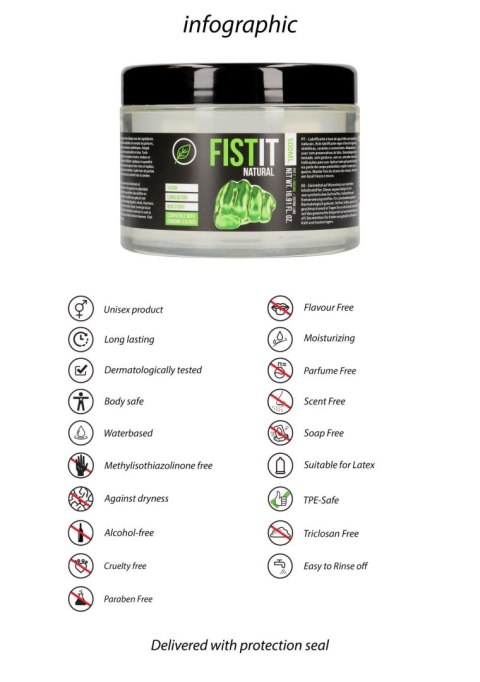 Fistingowy żel nawilżający naturalny vegan 500 ml Fistingowy żel nawilżający naturalny vegan 500 ml