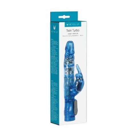 Me You Us Twin Turbo Rabbit Vibrator Blue Me You Us Twin Turbo Rabbit Vibrator Blue