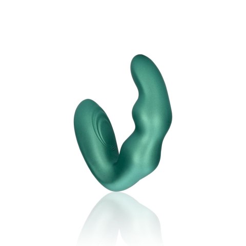 Bent Vibrating Prostate Massager with Remote Control - Metallic Green Bent Vibrating Prostate Massager with Remote Control - Metallic Green