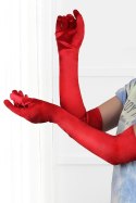 LONG SATIN RED GLOVES TU (Size: TU) LONG SATIN RED GLOVES TU (Size: TU)