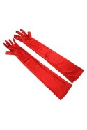LONG SATIN RED GLOVES TU (Size: TU) LONG SATIN RED GLOVES TU (Size: TU)