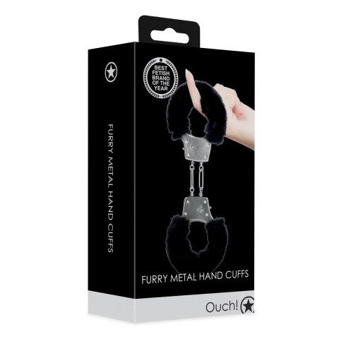 Furry Metal Hand Cuffs - Black Furry Metal Hand Cuffs - Black