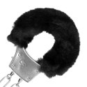 Furry Metal Hand Cuffs - Black Furry Metal Hand Cuffs - Black