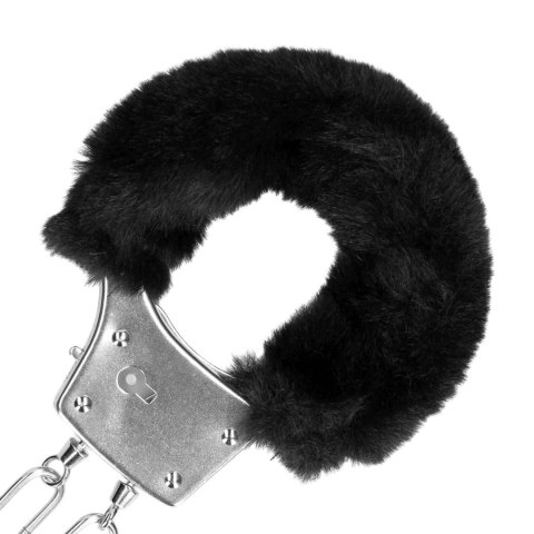 Furry Metal Hand Cuffs - Black Furry Metal Hand Cuffs - Black