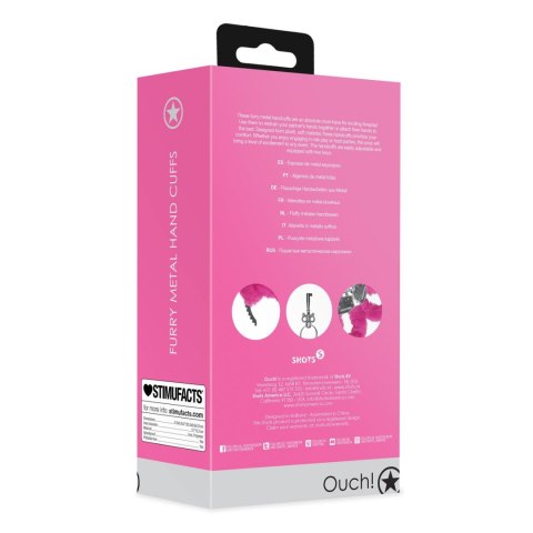 Furry Metal Hand Cuffs - Pink Furry Metal Hand Cuffs - Pink