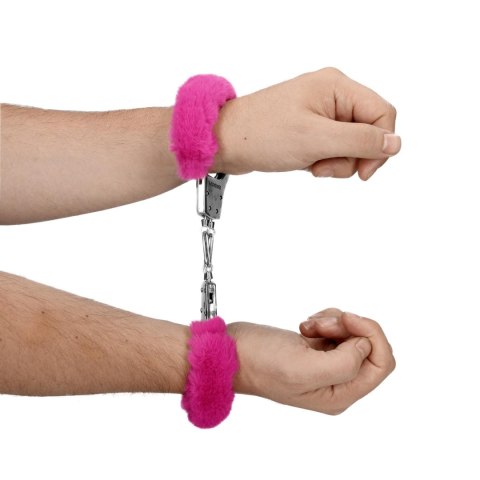 Furry Metal Hand Cuffs - Pink Furry Metal Hand Cuffs - Pink