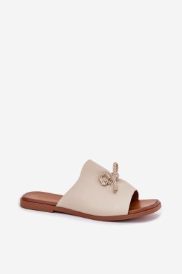Sandał Klapki Model Norela 25SD35-8781 Beige - Step in style Step in style