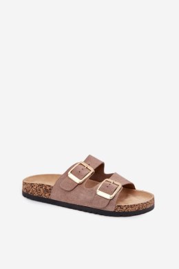 Sandał Klapki Model Vorella 25SD21-8330 Dark Beige - Step in style Step in style