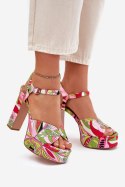 Sandały Model Slaria L2837 Pink/Green - Step in style Step in style Sandały Model Slaria L2837 Pink/Green - Step in style Step in style