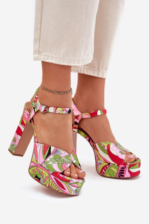 Sandały Model Slaria L2837 Pink/Green - Step in style Step in style Sandały Model Slaria L2837 Pink/Green - Step in style Step in style