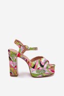 Sandały Model Slaria L2837 Pink/Green - Step in style Step in style Sandały Model Slaria L2837 Pink/Green - Step in style Step in style