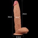 Śniady żylasty penis duże dildo z przyssawką 30 cm