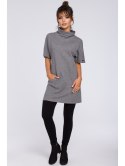 B051 Prosta kobieca tunika z półgolfem B051 Prosta kobieca tunika z półgolfem