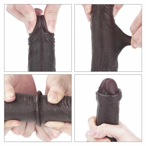 Czarny gruby penis z przyssawka żylaste dildo Czarny gruby penis z przyssawka żylaste dildo