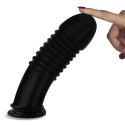 Czarny korek analny duży z pierścieniami 20 cm Czarny korek analny duży z pierścieniami 20 cm
