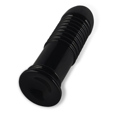 Czarny korek analny duży z pierścieniami 20 cm Czarny korek analny duży z pierścieniami 20 cm