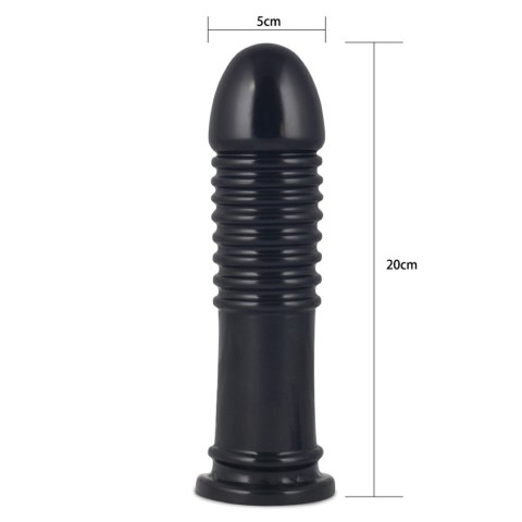 Czarny korek analny duży z pierścieniami 20 cm Czarny korek analny duży z pierścieniami 20 cm