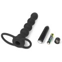 Mały czarny wibrator z nakładką silikonową 16 cm Mały czarny wibrator z nakładką silikonową 16 cm
