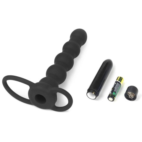 Mały czarny wibrator z nakładką silikonową 16 cm Mały czarny wibrator z nakładką silikonową 16 cm