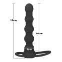 Mały czarny wibrator z nakładką silikonową 16 cm Mały czarny wibrator z nakładką silikonową 16 cm