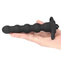 Mały czarny wibrator z nakładką silikonową 16 cm Mały czarny wibrator z nakładką silikonową 16 cm