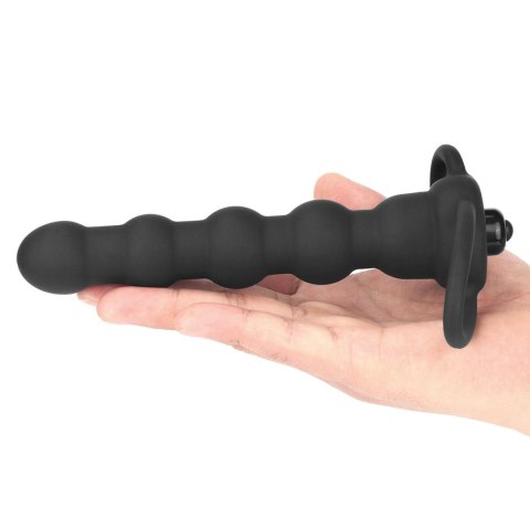 Mały czarny wibrator z nakładką silikonową 16 cm Mały czarny wibrator z nakładką silikonową 16 cm