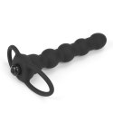 Mały czarny wibrator z nakładką silikonową 16 cm Mały czarny wibrator z nakładką silikonową 16 cm