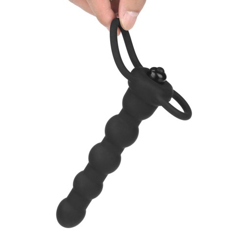 Mały czarny wibrator z nakładką silikonową 16 cm Mały czarny wibrator z nakładką silikonową 16 cm