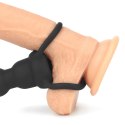 Mały czarny wibrator z nakładką silikonową 16 cm Mały czarny wibrator z nakładką silikonową 16 cm