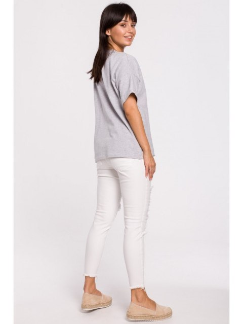 B147 T-shirt oversize z okrągłym dekoltem B147 T-shirt oversize z okrągłym dekoltem