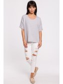 B147 T-shirt oversize z okrągłym dekoltem B147 T-shirt oversize z okrągłym dekoltem
