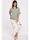 B147 T-shirt oversize z okrągłym dekoltem B147 T-shirt oversize z okrągłym dekoltem