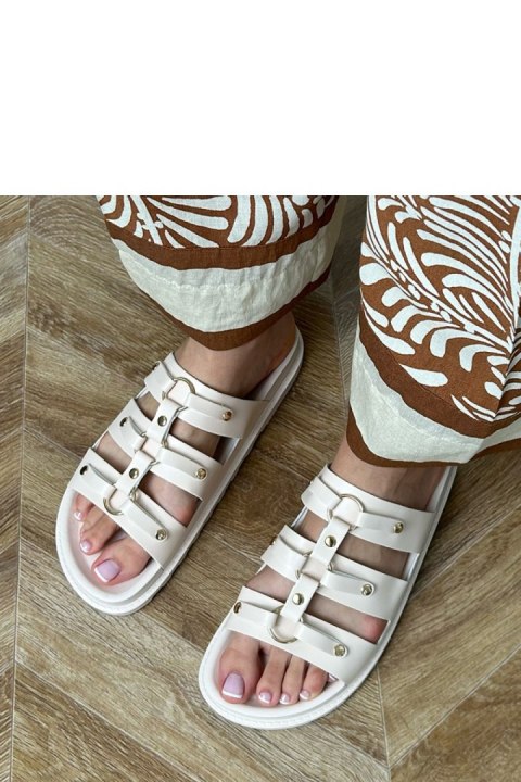 Sandał Klapki Model Elenois ST-3 Beige - PRIMO PRIMO Sandał Klapki Model Elenois ST-3 Beige - PRIMO PRIMO