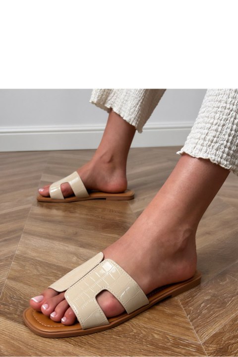 Sandał Klapki Model Sarini DM461 Beige - PRIMO PRIMO Sandał Klapki Model Sarini DM461 Beige - PRIMO PRIMO