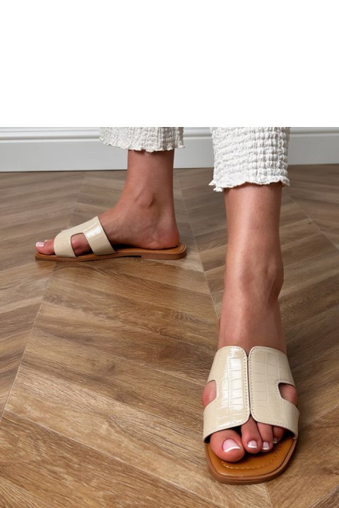 Sandał Klapki Model Sarini DM461 Beige - PRIMO PRIMO Sandał Klapki Model Sarini DM461 Beige - PRIMO PRIMO