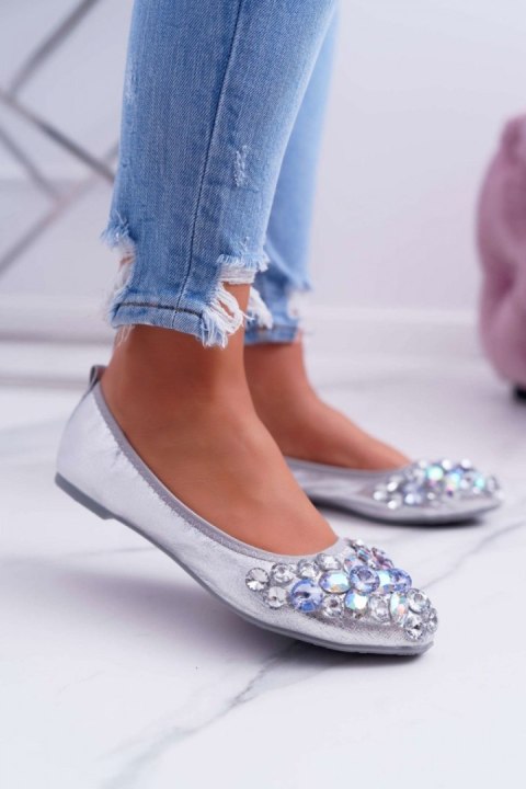 Baleriny Model Crystal C87 Silver - Step in style Step in style Baleriny Model Crystal C87 Silver - Step in style Step in style