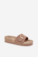 Sandał Klapki Model Selira LOLO27 Dark Beige - Step in style Step in style Sandał Klapki Model Selira LOLO27 Dark Beige - Step in style Step in style
