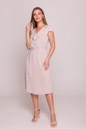 Sukienka Model S411 Beige - Stylove Stylove Sukienka Model S411 Beige - Stylove Stylove