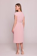 Sukienka Model S411 Powder Pink - Stylove Stylove Sukienka Model S411 Powder Pink - Stylove Stylove