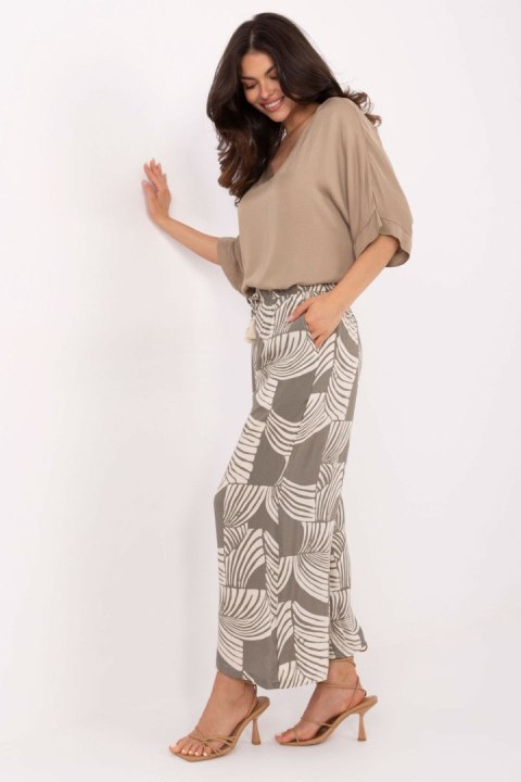 Spodnie Damskie Model D73771M62237G Khaki - Sublevel Sublevel Spodnie Damskie Model D73771M62237G Khaki - Sublevel Sublevel